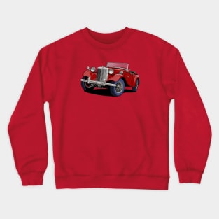 MG T-Type Classic British Sports Car in burgundy Crewneck Sweatshirt